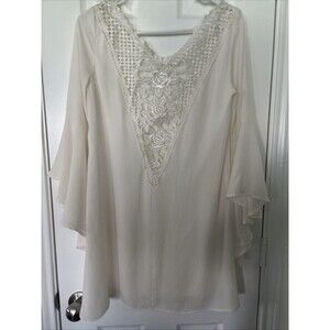 NWT Apricot Lane Women's White Off White L Shirt Size Large Or XL